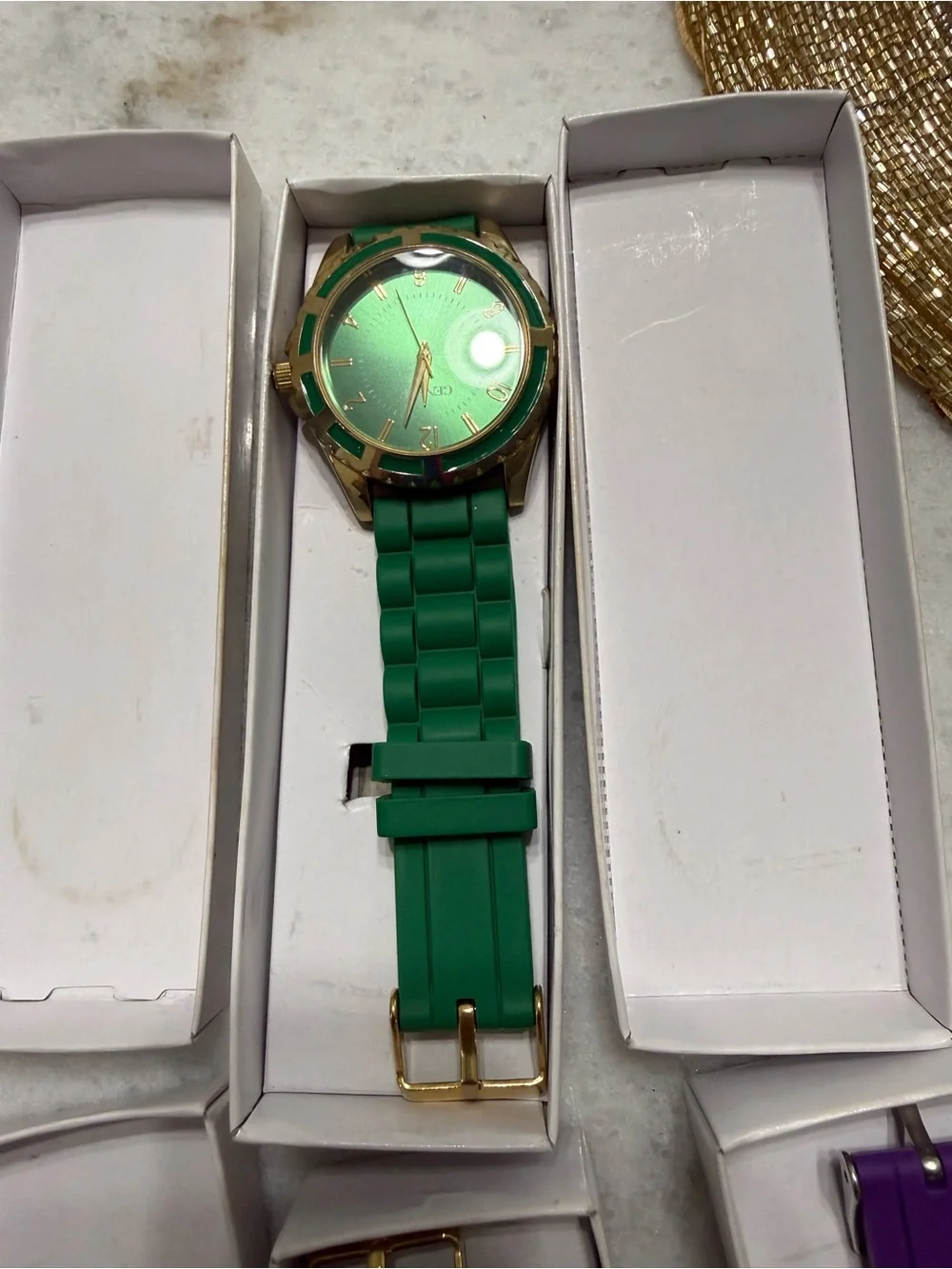 Ladies Colorful Silicone Strap Watch - Green